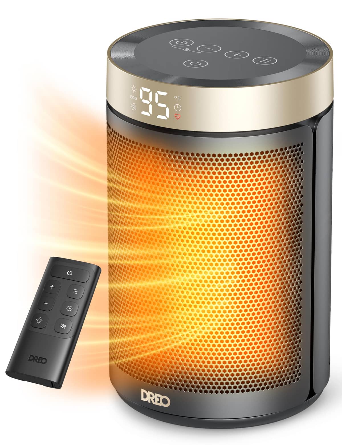 DREO 1500W PTC Ceramic Space Heater with Thermostat and Remote