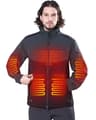 DEWBU Soft Shell Heated Jacket for Men with 12V Battery Pack and Detachable Hood
