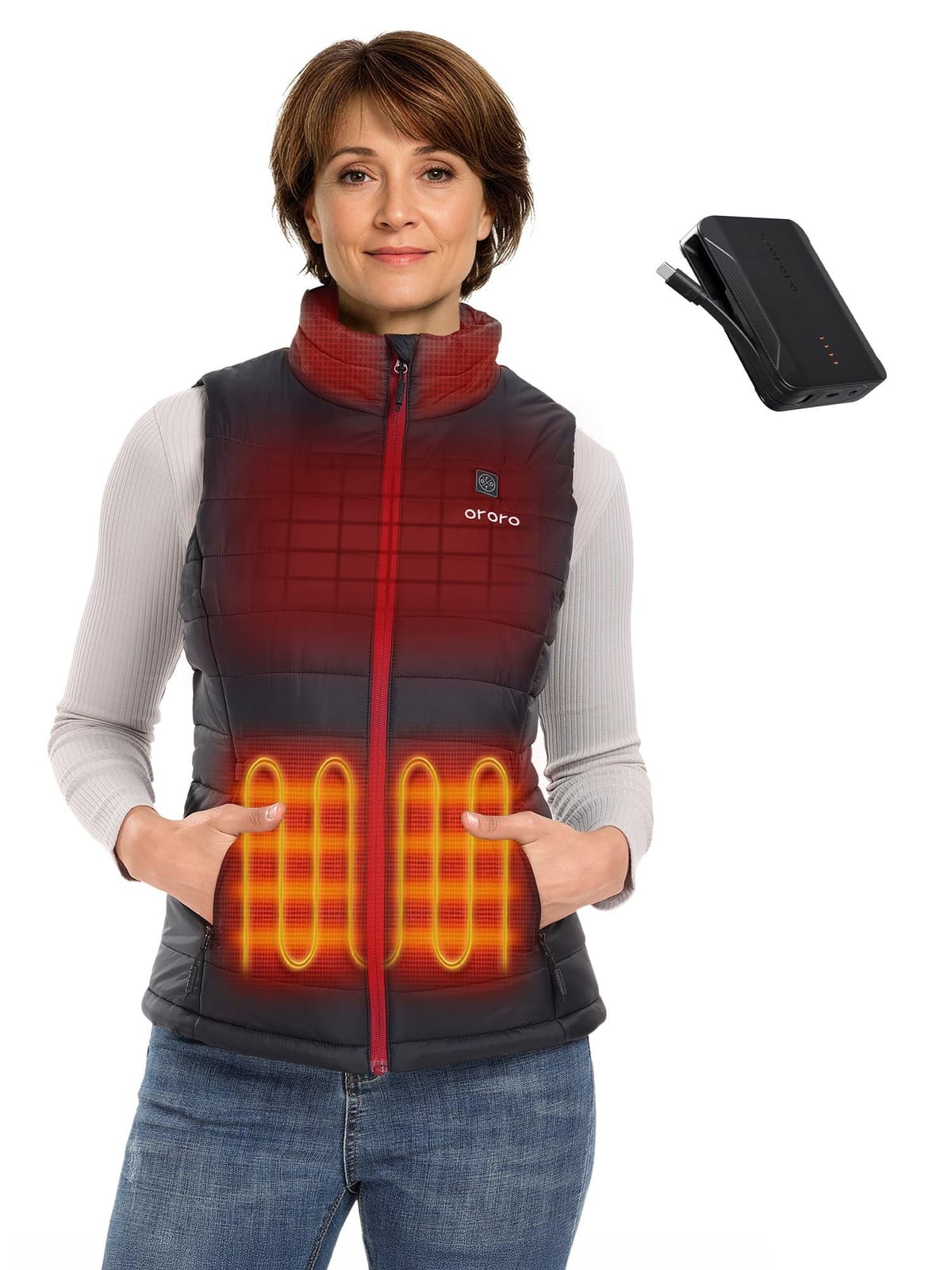 ORORO Women's Lightweight Heated Vest, Up to 13.5h Warmth